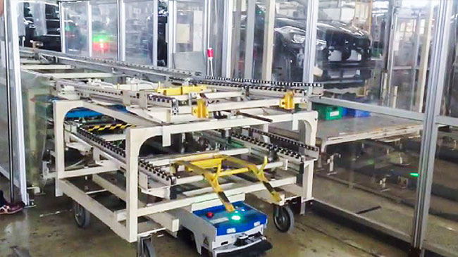 Différentiel conduisant l'automation d'entrepôt d'AGV, économie de travail de système de transport d'AGV