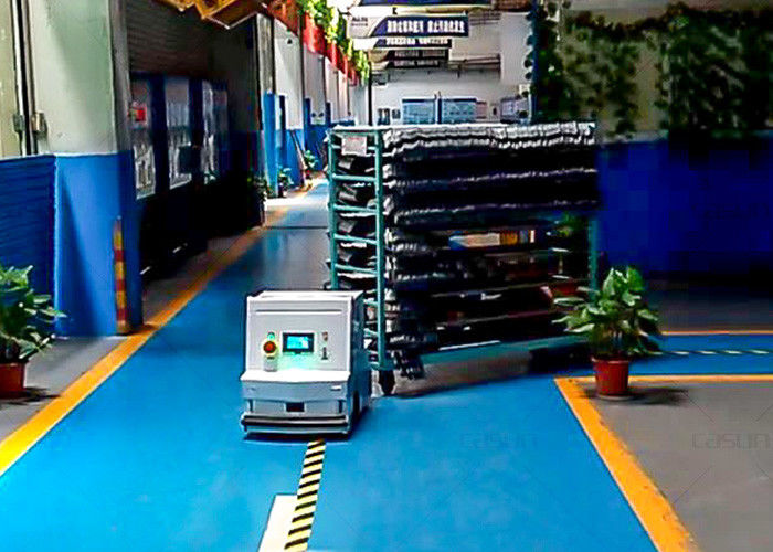Towing Type AGV Auto Guided Vehicle For Rack Movement RF / Wifi Communication